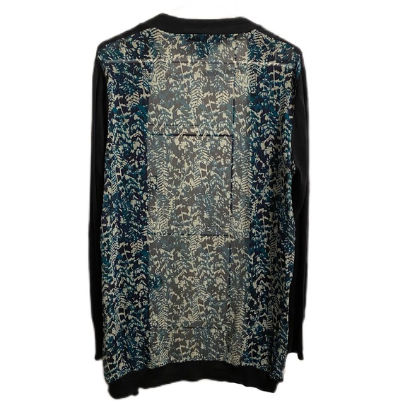 89th and Madison Navy Blue Chiffon Back Cardigan - Picture 3 of 5